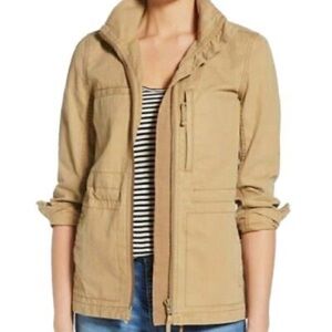Madewell women’s utility passage jacket size small tan zipper front